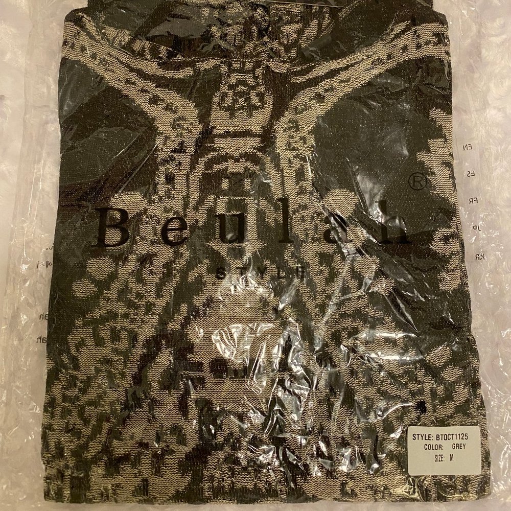 Beulah Ladies Dark & Light Gray Textured Long Sleeve Blouse - Small & Medium - Picture 10 of 10